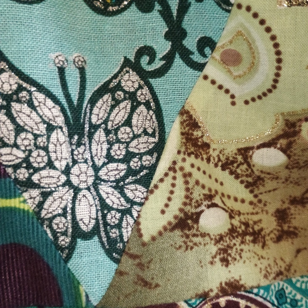 Boho Butterfly Patchwork Tote Bag XL 24x14 Zip Top Multicolor Plum Teal‎ hobo - Picture 5 of 14
